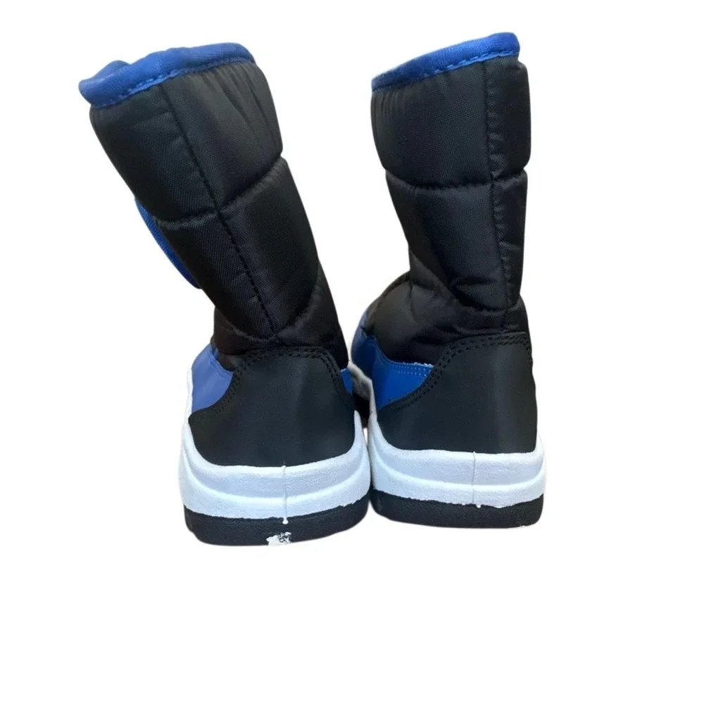 Beverly Hills Polo Club Black Blue Snow Ski Boots Toddler 11 Fleece Line Slip On